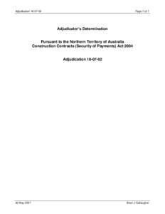 Adjudication / Judgment / United States administrative law / Security of payment / Costs / Vexatious litigation / Law / Civil procedure / Legal terms