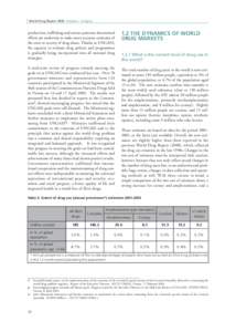 World Drug Report 2004 Volume I. Analysis  production, trafficking and seizure patterns; determined efforts are underway to make more accurate estimates of the costs to society of drug abuse. Thanks to UNGASS, the capaci