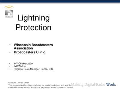 Lightning Protection • Wisconsin Broadcasters Association • Broadcasters Clinic •