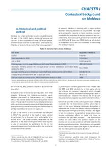 CHAPTER I Contextual background on Moldova A. Historical and poli cal context
