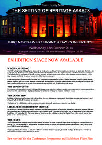 ‘I Can See Clearly Now….’  THE SETTING OF HERITAGE ASSETS IHBC NORTH WEST BRANCH DAY CONFERENCE Wednesday 15th October 2014