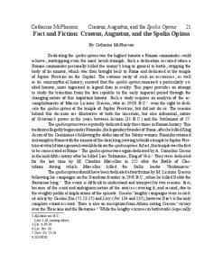 Catherine McPherson  Crassus, Augustus, and the Spolia Opima
