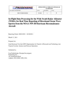 OPERATIONAL WIDE SWATH RADAR ALTIMETER DOCUMENT DESCRIPTION: FIRST INTERIM REPORT  DATE: