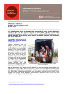 Information bulletin China: Typhoon Rammasun Information Bulletin n° 1 GLIDE n° TC[removed]CHN 23 July 2014