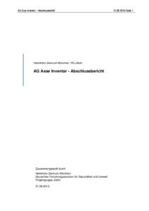 AG Asse Inventar – Abschlussbericht  Helmholtz Zentrum München, PG Jülich