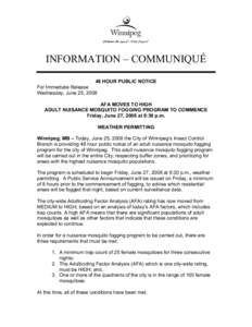 Microsoft Word - City of Winnipeg - Media Release - Fogging 48 HR Public Notice June 25.doc