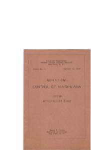 Regulations Control of Marihuana Under Act of August 2, 1937