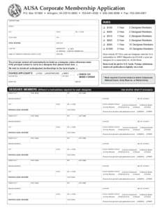 AUSA Corporate Membership Application P.O. Box[removed] • Arlington, VA[removed] • [removed] • [removed] • Fax: [removed]COMPANY NAME DUES