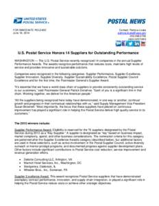 Microsoft Word[removed]Supplier Performance Awards News Release Final.doc