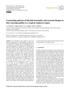 Biogeosciences, 11, 5047–5056, 2014 www.biogeosciences.netdoi:bg © Author(sCC Attribution 3.0 License.  Contrasting patterns of litterfall seasonality and seasonal changes i