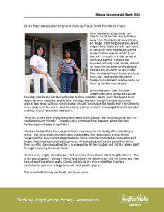 National Homeownership Month[removed]After Katrina and Wilma, One Family Finds Their Home in Waco