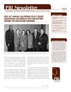 PBI Newsletter the edmund g. “pat” brown institute of public affairs spring 2011 Volume 19, Issue 1