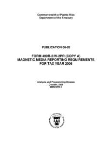 Commonwealth of Puerto Rico Department of the Treasury PUBLICATION[removed]FORM 499R-2/W-2PR (COPY A)