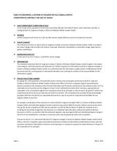 EARLE M JORGENSEN, A DIVISION OF RELIANCE METALS CANADA LIMITED CONDITIONS OF CONTRACT FOR SALE OF GOODS 1)  SALES TERMS/CREDIT CONDITIONS OF SALE