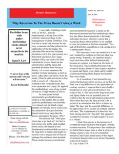 Volume 10, Issue I25  Market Dynamics June 24, 2011