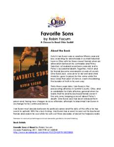 Favorite Sons by Robin Yocum A Choose to Read Ohio Toolkit About the Book Hutch Van Buren was a carefree fifteen-year-old