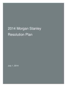 2014 Morgan Stanley Resolution Plan July 1, 2014  Table of Contents