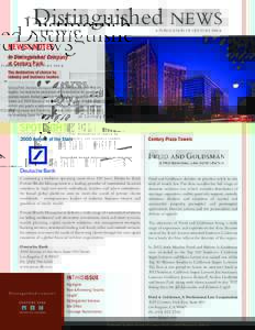 Distinguished NEWS VOLUME 4 | ISSUE 3 | 2012 A PUBLICATION OF CENTURY PARK  NEWS&NOTES