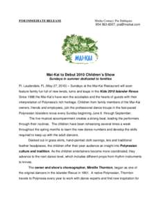 Press Release Kids Show 2010