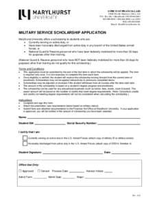 Military Service Scholoarship Application - Marylhurst University