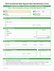 Safe deposit box / Safe / Cheque / Lost /  mislaid /  and abandoned property / Address / Finance / Money / Postal system / Business / Post-office box