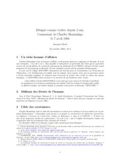 Désigné comme traître depuis 2 ans, l’assassinat de Charles Shamukiga le 7 avril 1994 Jacques Morel 12 octobre 2013, v0.2