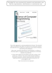 This article appeared in a journal published by Elsevier. The attached copy is furnished to the author for internal non-commercial research and education use, including for instruction at the authors institution and shar