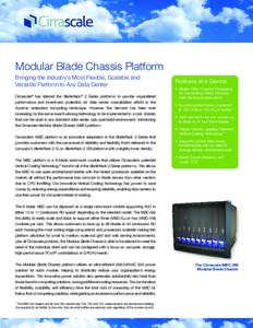 Modular Blade Chassis Platform Bringing the Industry’s Most Flexible, Scalable and Versatile Platform to Any Data Center Cirrascale® has tailored the BladeRack® 2 Series platforms to provide unparalleled performance 