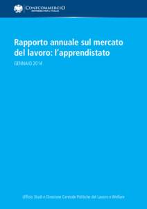 Rapporto annuale sul mercato del lavoro: l’apprendistato GENNAIO 2014 Ufficio Studi e Direzione Centrale Politiche del Lavoro e Welfare