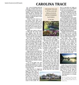 Reprinted with permission from BOOM magazine  A CAROLINA TRACE