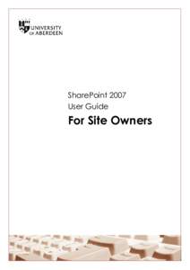 SharePoint 2007 User Guide For Site Owners  SharePoint[removed]Collaborative Sites