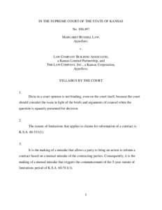 Equity / Statutory law / Lawsuit / Contract / Mistake / Estoppel / Statute of limitations / Declaratory judgment / Law / Contract law / Civil procedure