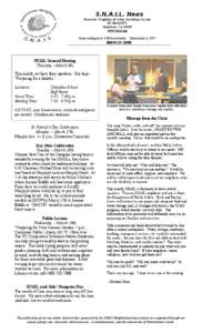 S.N.A.I.L. News Sunnyvale Neighbors of Arbor, Including LaLinda PO Box[removed]Sunnyvale, CA[removed]www.snail.org Representing over 1200 households