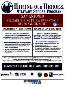 SAN ANTONIO  MILITARY HIRING FAIR & SAN ANTONIO SPURS SALUTE NIGHT  CENTER