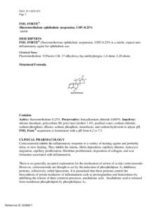 NDA[removed]S-025 Page 3 FML FORTE®  (fluorometholone ophthalmic suspension, USP) 0.25%