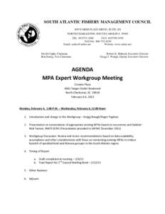 SOUTH ATLANTIC FISHERY MANAGEMENT COUNCIL 4055 FABER PLACE DRIVE; SUITE 201 NORTH CHARLESTON, SOUTH CAROLINA[removed]TEL[removed]FAX[removed]Toll Free[removed]