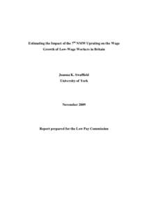 Estimating the Impact of the 7th NMW Uprating on the Wage Growth of Low-Wage Workers in Britain