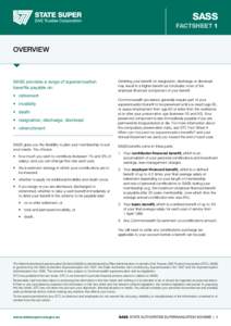 SASS factsheet 1 overview  SASS provides a range of superannuation
