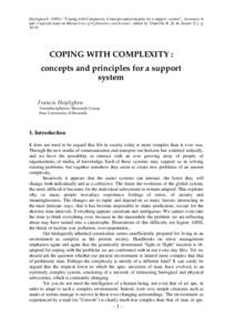 Systems science / Systems theory / Epistemology / Systems / Superorganisms / Francis Heylighen / Differentiation / Complexity / Center Leo Apostel for Interdisciplinary Studies / Science / Knowledge / Cybernetics