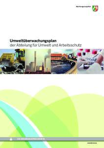 Bezirksregierung Köln  Umweltüberwachungsplan der Abteilung für Umwelt und Arbeitsschutz  DIE REGIERUNGSPRÄSIDENTIN