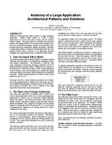 Anatomy of a Large Application: Architectural Patterns and Solutions William H. Duquette