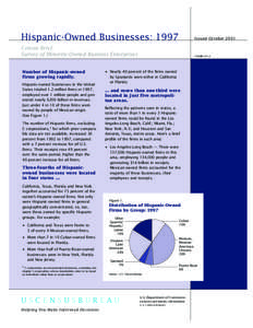 Hispanic-Owned Businesses: 1997  Issued October 2001 Census Brief: Survey of Minority-Owned Business Enterprises