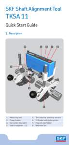 SKF Shaft Alignment Tool  TKSA 11 Quick Start Guide 1.	 Description