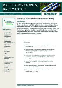 DAFF LABORATORIES, BACKWESTON Volume 4, Issue 2 Newsletter