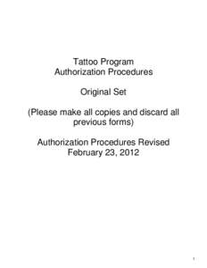 Tattoo Program Authorization Procedures