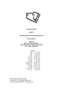 REGULATIONS PART I THE REGISTER AND REGISTRATION Incorporating as PART IA REGULATIONS PART 6