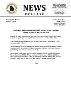 NEWS R E L E A S E For Immediate Release February 3, 2014