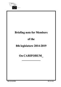 Briefing note for Members of the 8th legislature[removed]On CARIFORUM_ _____________