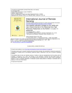 This article was downloaded by:[United States Dept of the Interior] On: 24 August 2007 Access Details: [subscription number[removed]Publisher: Taylor & Francis Informa Ltd Registered in England and Wales Registered Nu