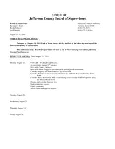 Board of Supervisors / Local government in the United States / Fairfield /  Iowa / Jefferson County Courthouse / Jefferson County / Dimmitt /  Texas / Texas / Geography of the United States / Transcendental Meditation movement